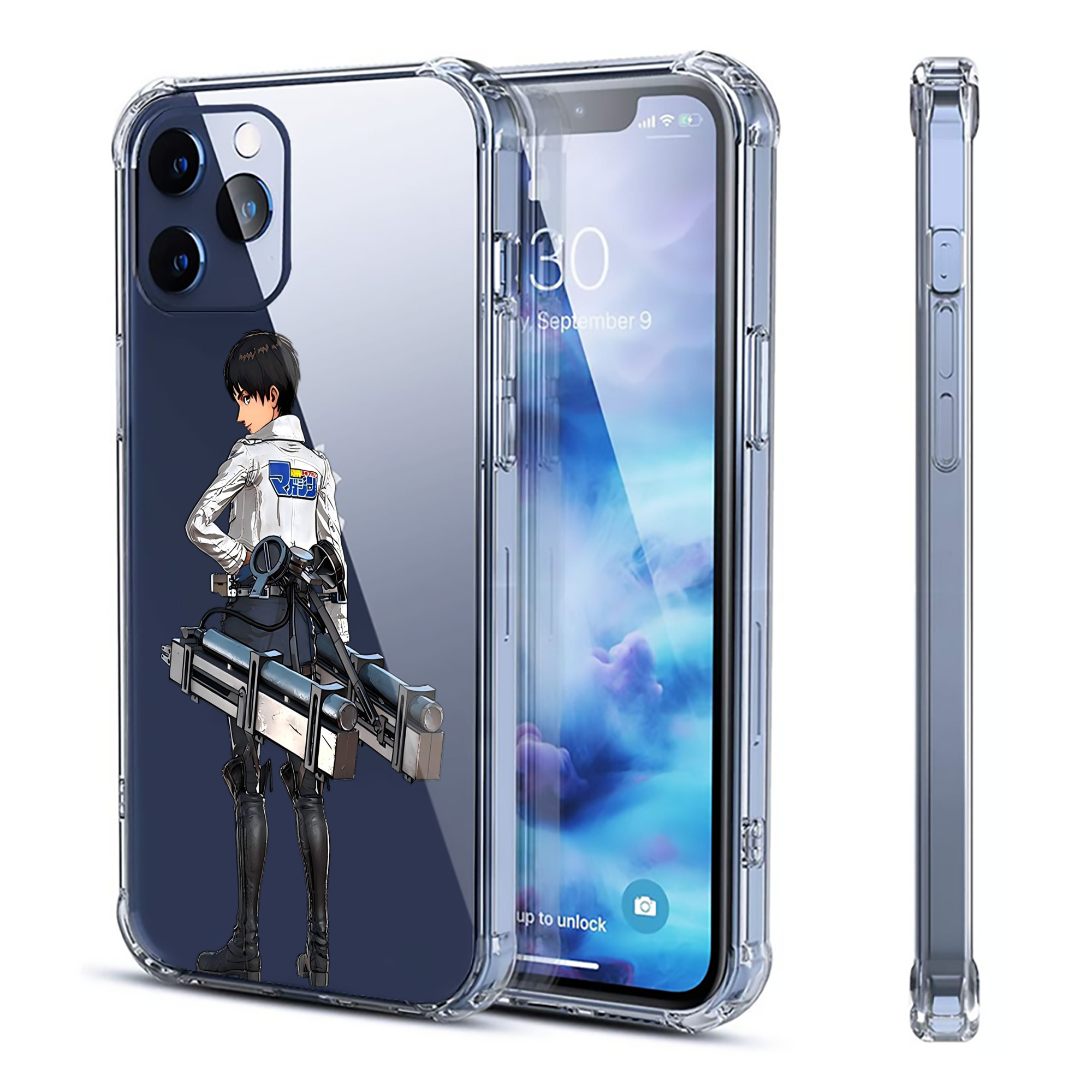 （画像用） 進撃の巨人 エレン･イェーガー Attack on Titan Eren Jäger 【iPhone 12シリーズ対応】透明スマホケース（クリアソフトケース）